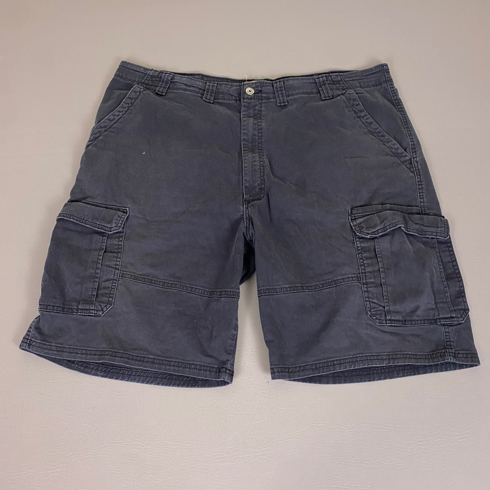Wrangler Cargo Shorts Men's Size 44 x 10 in‎ inseam Navy Blue Stretch *Flaw*